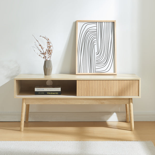 Tv-bänk Landskrona 115x40x48 cm ekfärg [en.casa] 