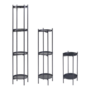 Växtställ Tuusula 3-pack Metall Svart [en.casa]