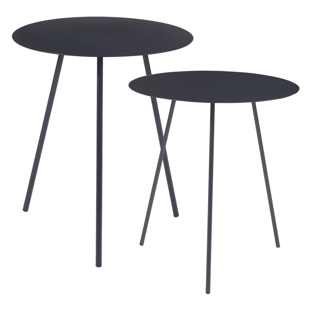 Satsbord Sula set om 2 metall svart [en.casa]