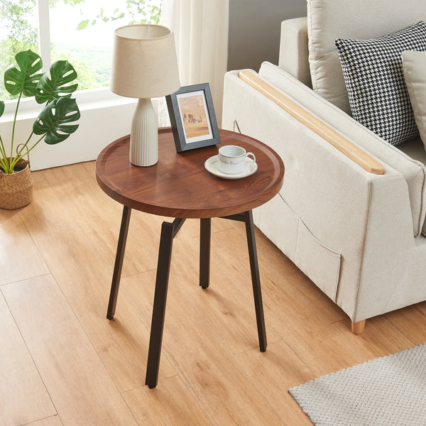 Sidobord Mippeena 54xØ50 cm Svart/Valnöt [en.casa]