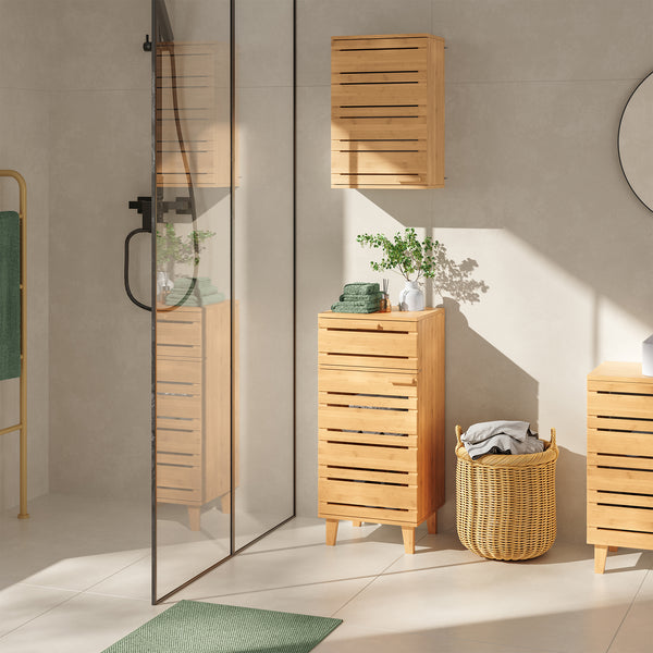 Badrumsskåp Epind 75x33x30 cm Bambus Natur [en.casa]