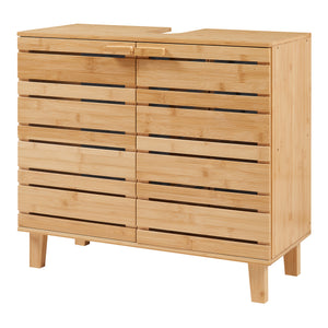 Tvättställsskåp Epind 60x66x30 cm Bambus Natur [en.casa]