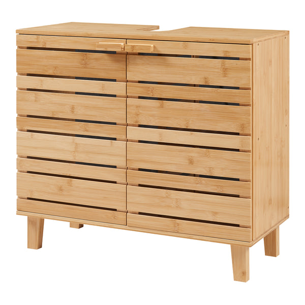 Tvättställsskåp Epind 60x66x30 cm Bambus Natur [en.casa]