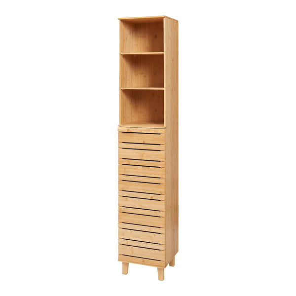 Högskåp Epind 180x33x30 cm Bambus [en.casa]