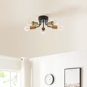 Taklampa Barrow Svart/Guld [lux.pro]