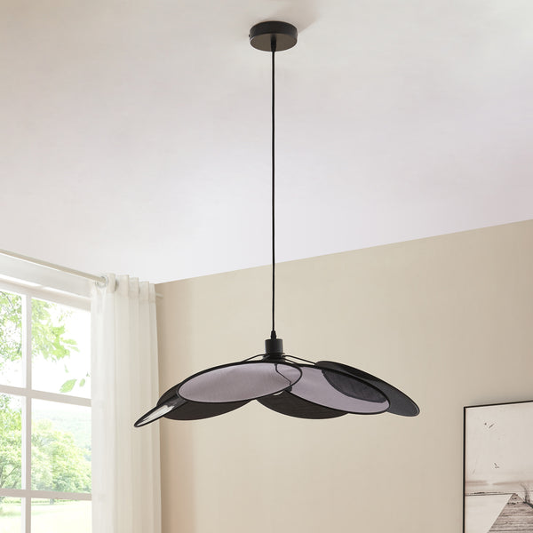 Taklampa Blackwood Metall/Textil Svart [lux.pro]