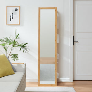 Spegelhylla As 170x40x35 cm Bambus [en.casa]