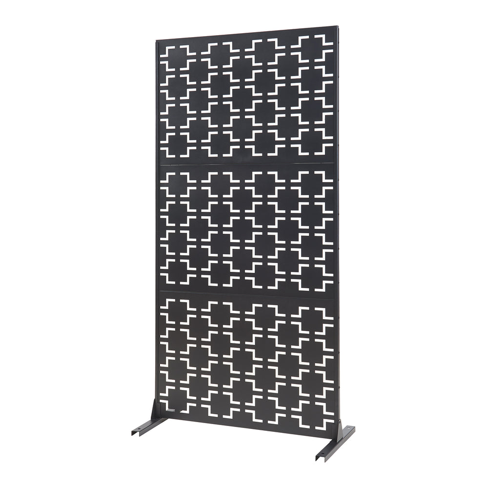 Inomhus rumsavdelare Aaskis stål 200x100x50 cm svart [casa.pro] - premiumXL