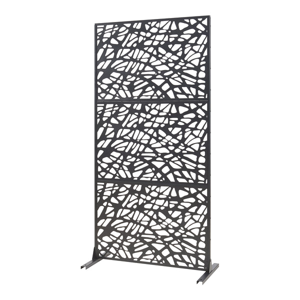 Inomhusavskiljare Poskind Stål 200x100x50 cm Svart [casa.pro]