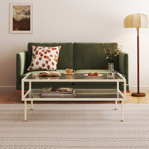 Soffbord Lindau 100x50x46 cm creme [en.casa] 