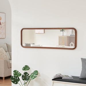 Väggspegel Ristijarvi 120x40 cm Brun [en.casa]