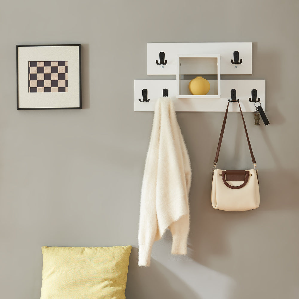 Vägghängd garderob Vänd med förvaringsfack 32x60x14 cm Vit [en.casa] - premiumXL