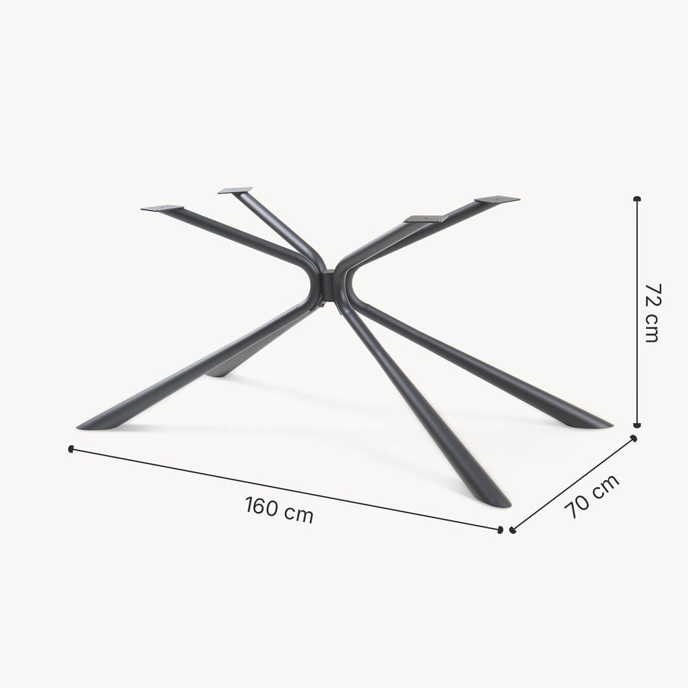 Bordstativ Havosanlurg stål 160x70x72 cm svart [en.casa] - premiumXL