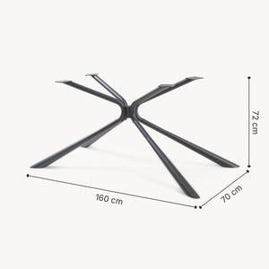 Bordstativ Havosanlurg stål 160x70x72 cm svart [en.casa]