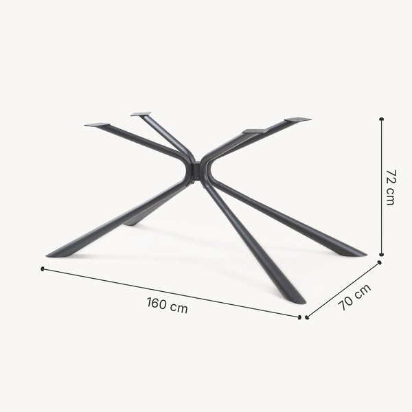 Bordstativ Havosanlurg stål 160x70x72 cm svart [en.casa]