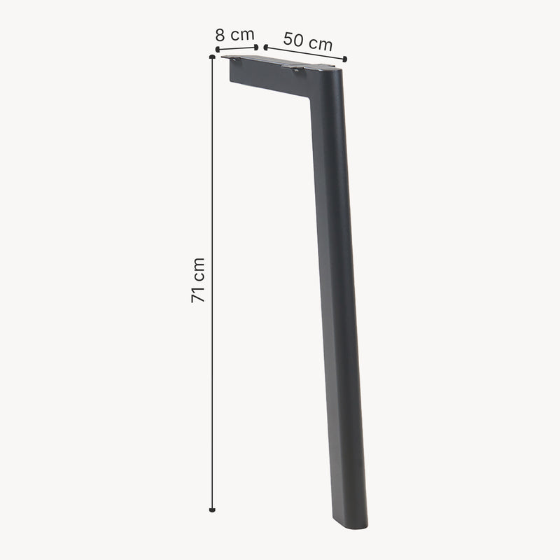 Måttskiss Bordben Hostang 4-pack 50x8x71 cm Svart [en.casa]