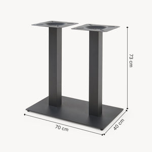 Bordstativ Vadejord stål 70x40x73 cm svart [en.casa]
