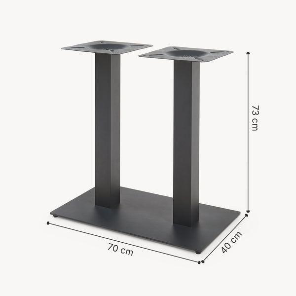 Bordstativ Vadejord stål 70x40x73 cm svart [en.casa]