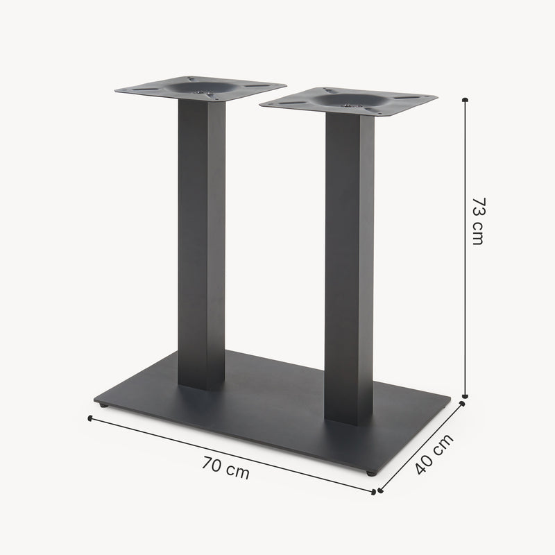 Måttskiss Bordstativ Vadejord stål 70x40x73 cm svart [en.casa]