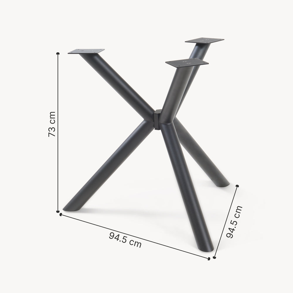 Bordstativ Viserinna stål 94,5x94,5x73 cm svart [en.casa] - premiumXL