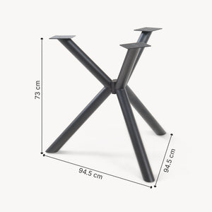 Bordstativ Viserinna stål 94,5x94,5x73 cm svart [en.casa]