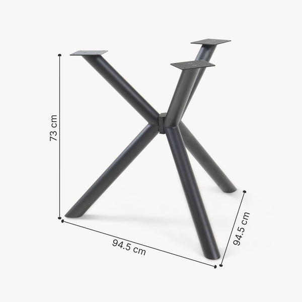 Bordstativ Viserinna stål 94,5x94,5x73 cm svart [en.casa]