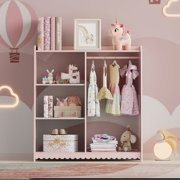 Barnklädhängare Vestnes 90x80x38 cm Cotton Candy/Vit [en.casa]