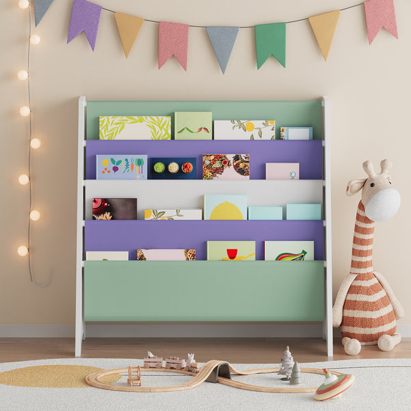 Barnhylla Hornnes 60x62x28 cm Aqua Dream Motiv [en.casa]