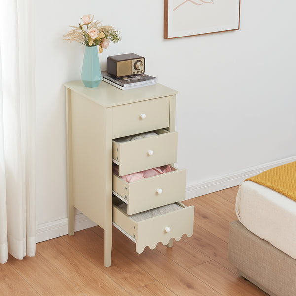 Byrå Luspoo med 4 lådor 82x40x40 cm Krämvit [en.casa]