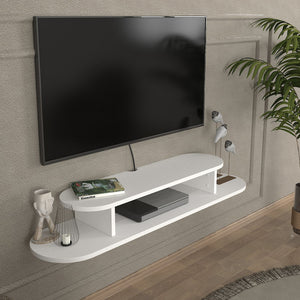 TV-lågt bord hängande Targema 120x30x16 cm Vit [en.casa]