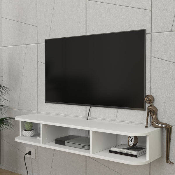 TV-lågt skåp hängande Oundsvas 120x30x19 cm Vit [en.casa]