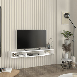 TV-lågt bord hängande Aar 135x30x16 cm Vit [en.casa]