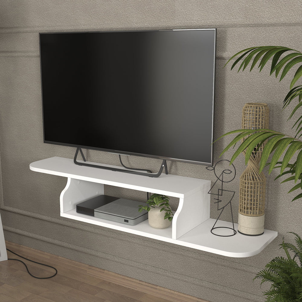 TV - låg skänk väggmonterad Kershaby 120x30x19 cm vit [en.casa] - premiumXL