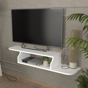 TV-lågt bord hängande Kershaby 120x30x19 cm Vit [en.casa]