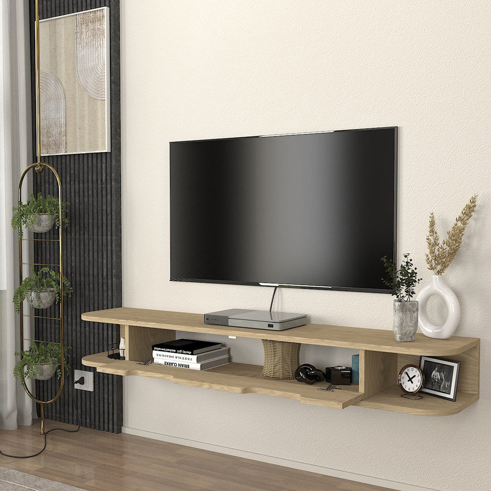 TV - Lowboard väggmonterad Karjali 150x30x19 cm eklook [en.casa] - premiumXL