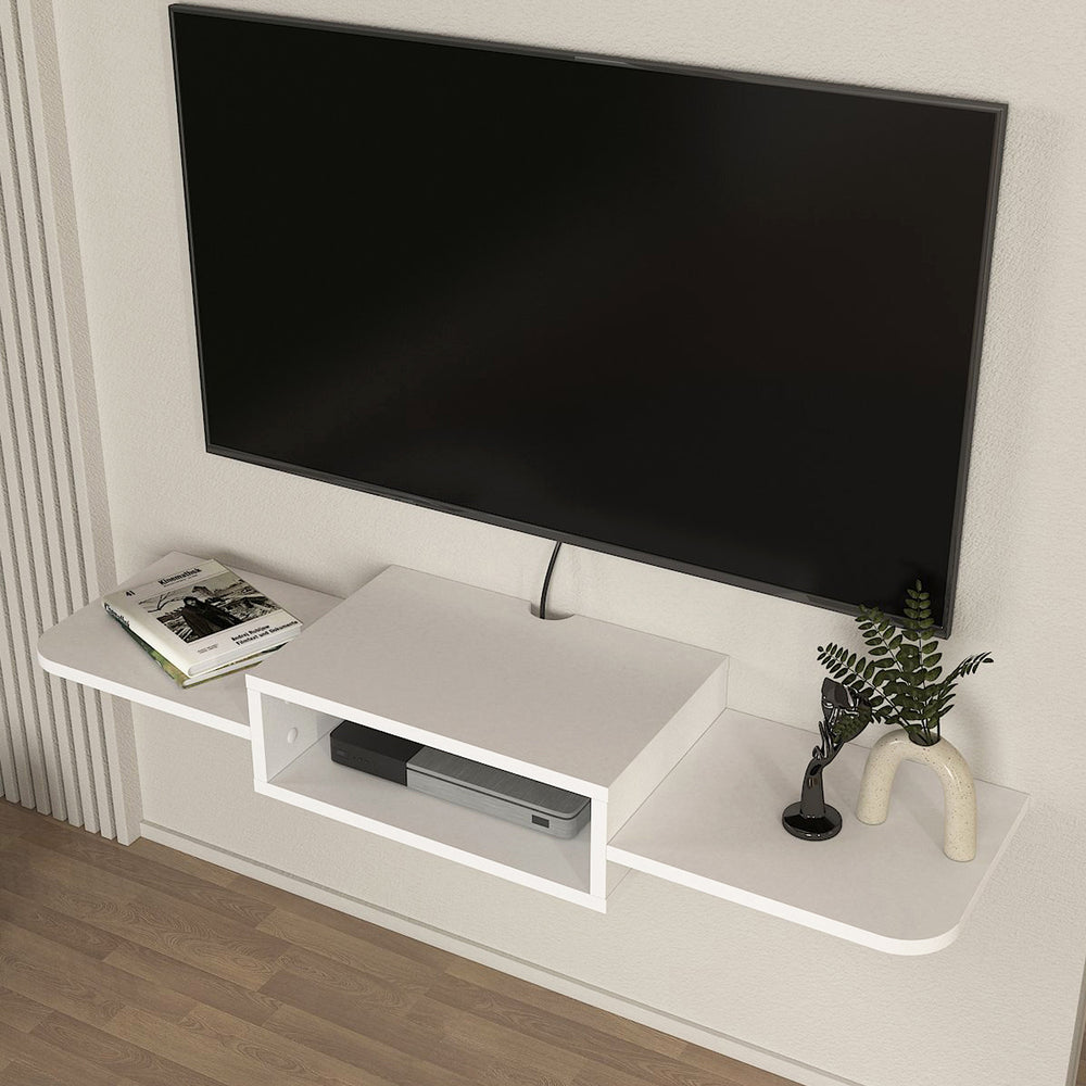 TV - låg skänk väggmonterad Tar 115x30x16 cm vit [en.casa] - premiumXL