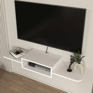 TV-lågt bord hängande Tar 115x30x16 cm Vit [en.casa]
