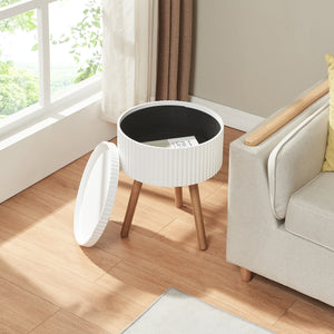 Sidobord Bongard med förvaring Ø38x48 cm Vit [en.casa]