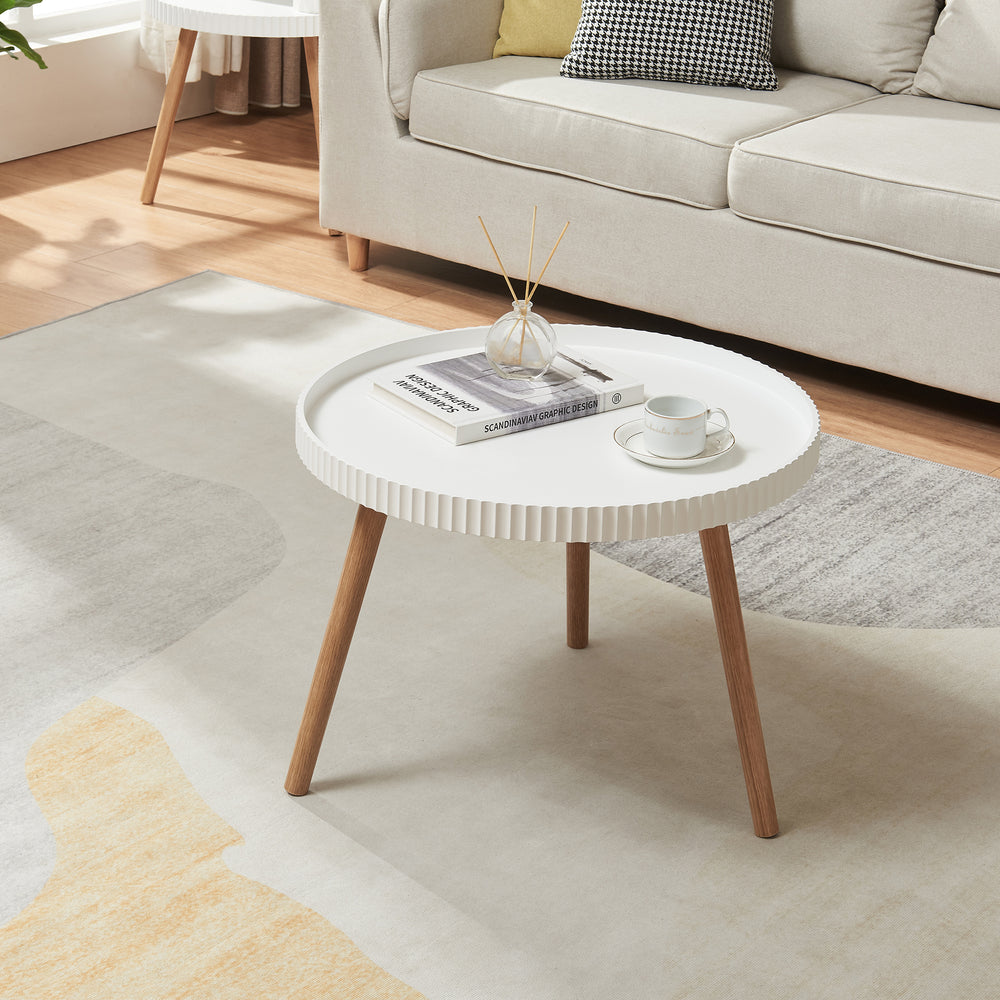 Soffbord Bongard Ø60x45 cm Vit [en.casa] - premiumXL