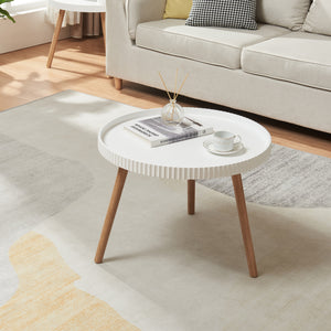 Soffbord Bongard Ø60x45 cm Vit [en.casa]