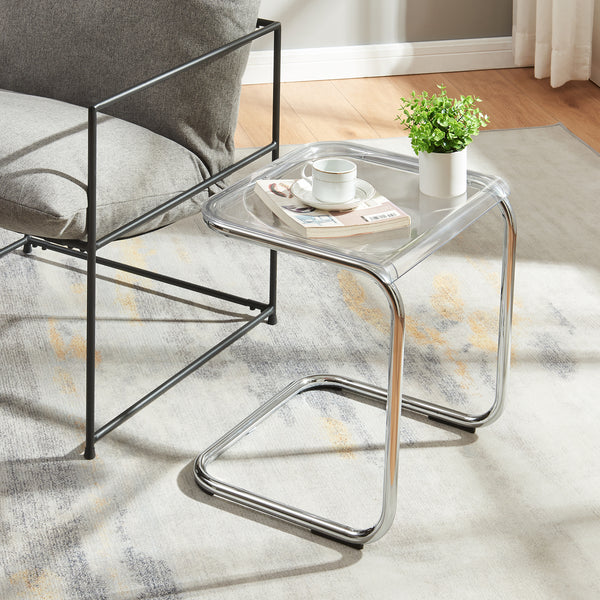 Sidobord Brosa 44x37x48 cm Transparent [en.casa]
