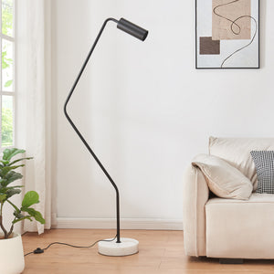 Golvlampa Vatka GU10 Metall Svart / Marmor, vit [lux.pro]