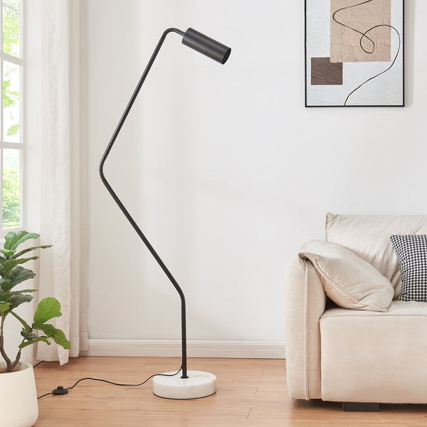 Golvlampa Vatka GU10 Metall Svart / Marmor, vit [lux.pro]