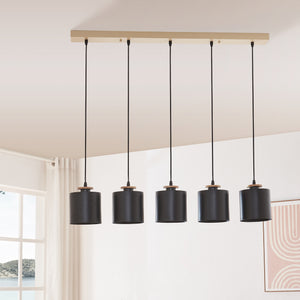 Taklampa Posdand 130x90x14 cm Trä/Svart [lux.pro]