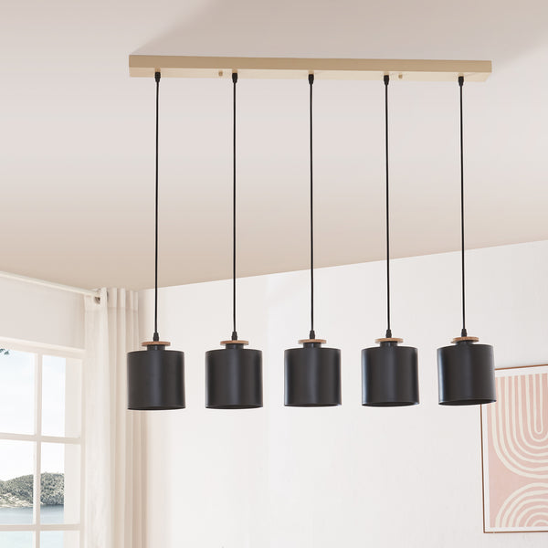 Taklampa Posdand 130x90x14 cm Trä/Svart [lux.pro]