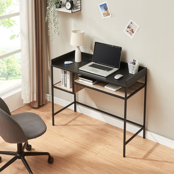 Skrivbord Belana 100x43x82 cm Svart/Eklook [en.casa]