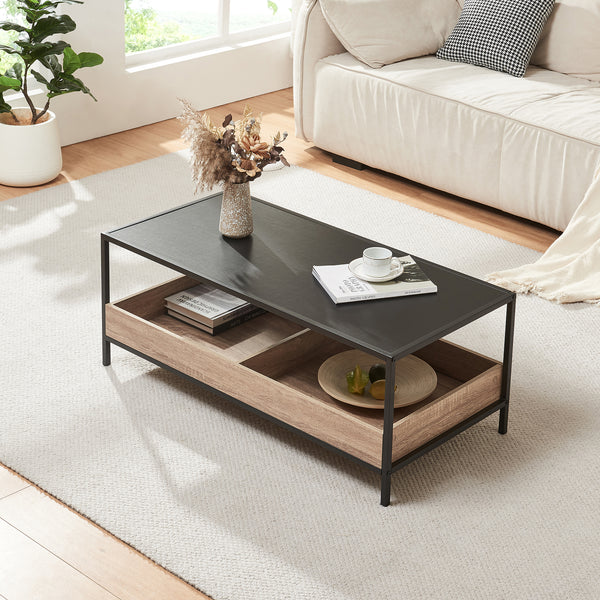 Soffbord Belana 100x48x39 cm Svart/Eklook [en.casa]