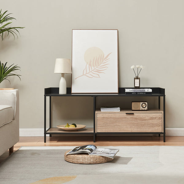 TV-bord Belana 120x40x54 cm Svart/Eklook [en.casa]