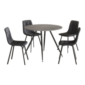 Essgrupp Fitjar 5 delar Betonglook/Mörkgrå [en.casa]