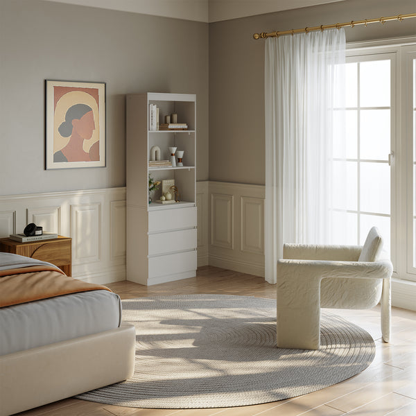 Bokhylla Les 180x60x35 cm vit [en.casa] 